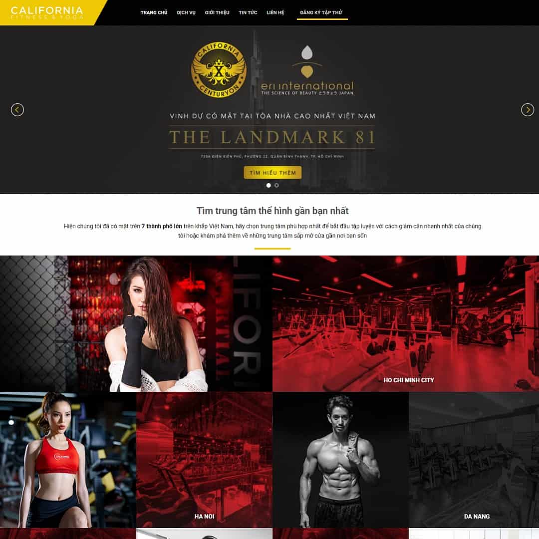 Mẫu website trung tâm thể hình &#8211; phòng tập gym