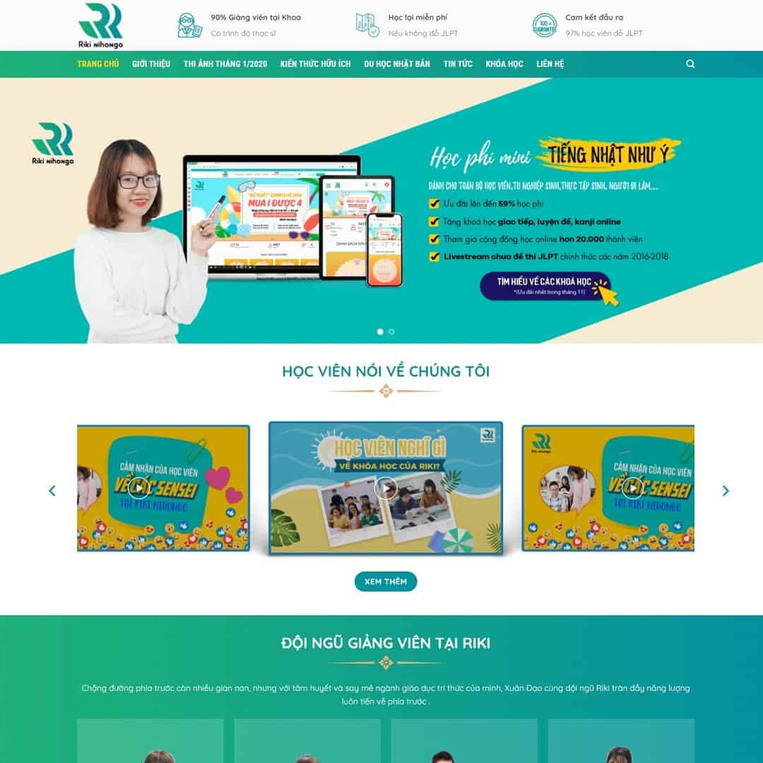 Mẫu website trung tâm học tiếng Nhật