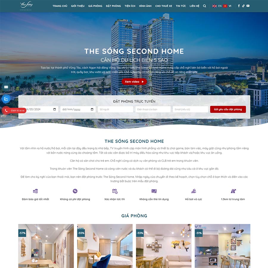 Mẫu website giới thiệu homestay