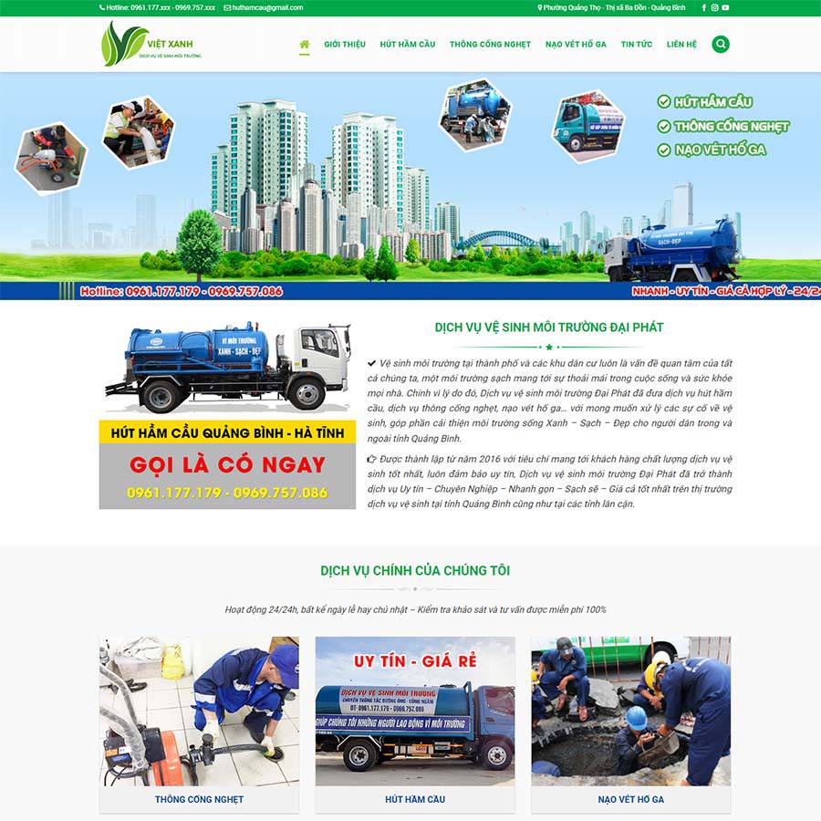 Mẫu website hút hầm cầu