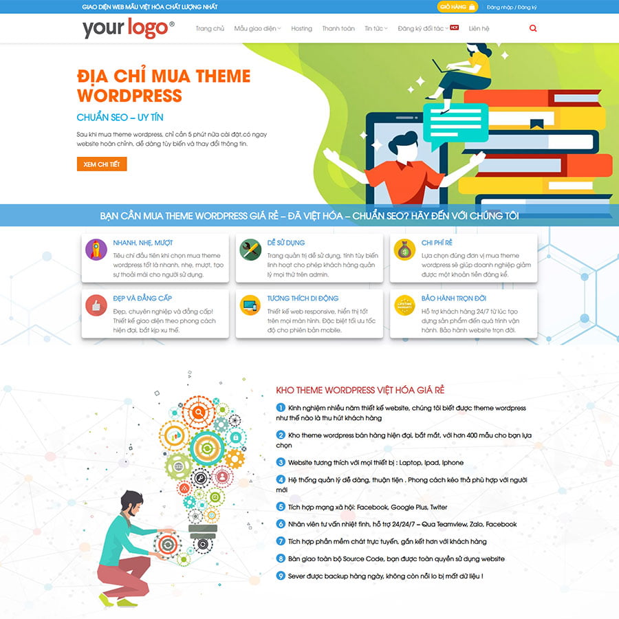 Mẫu website bán theme, thiết kế website