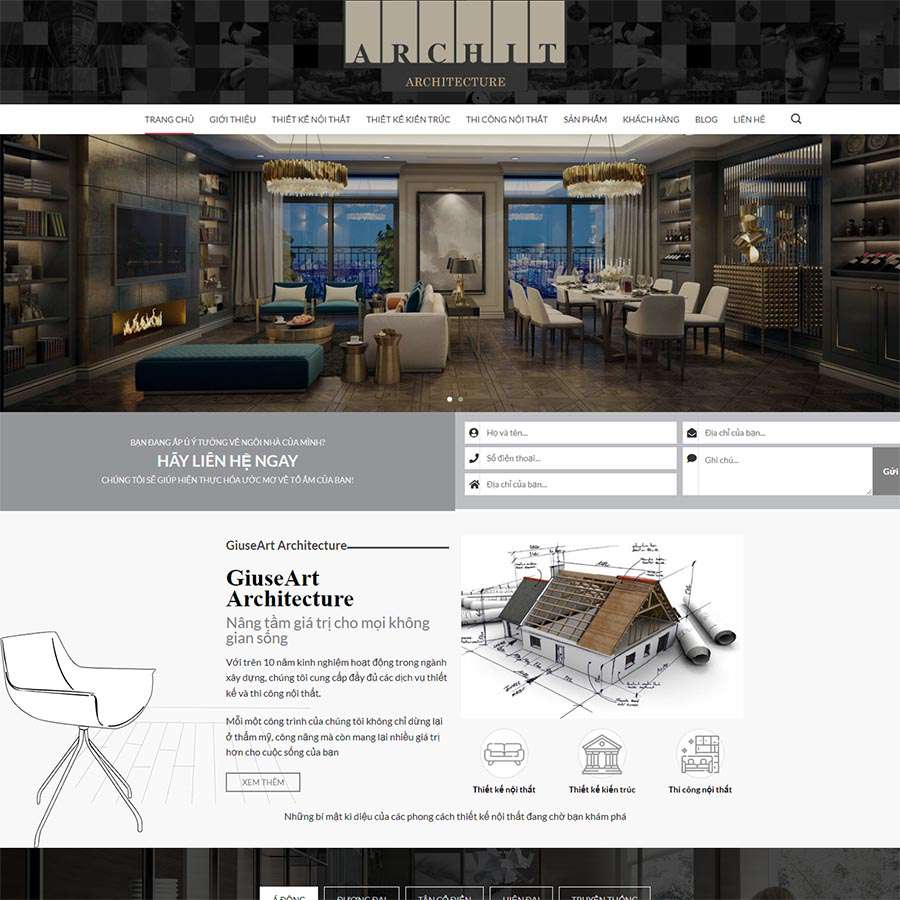 Mẫu website công ty kiến trúc 02