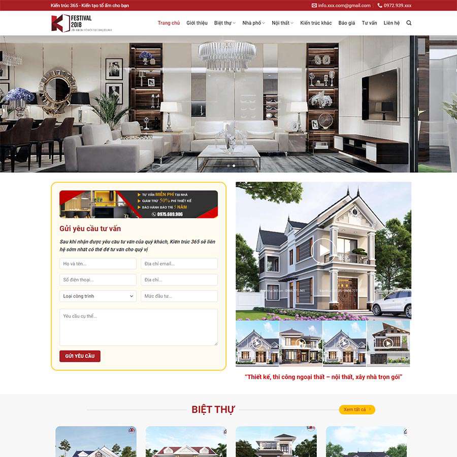 Mẫu website công ty kiến trúc 03