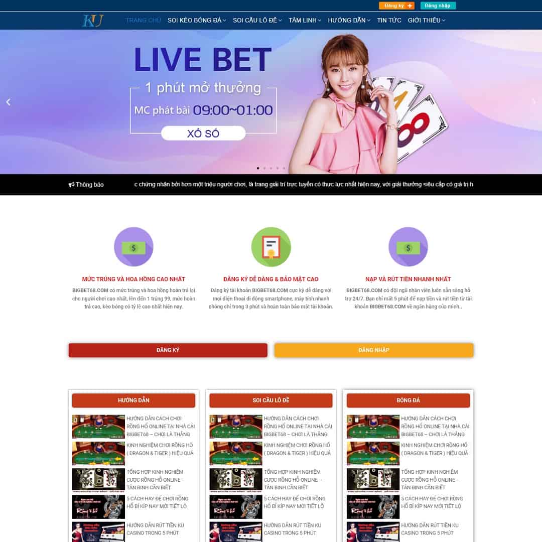 Mẫu website Kubet, Casino, Poker 04