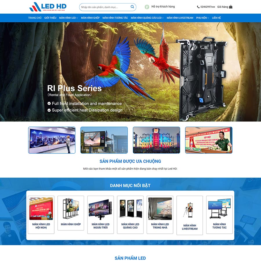 Mẫu website bán và thi công màn hình led