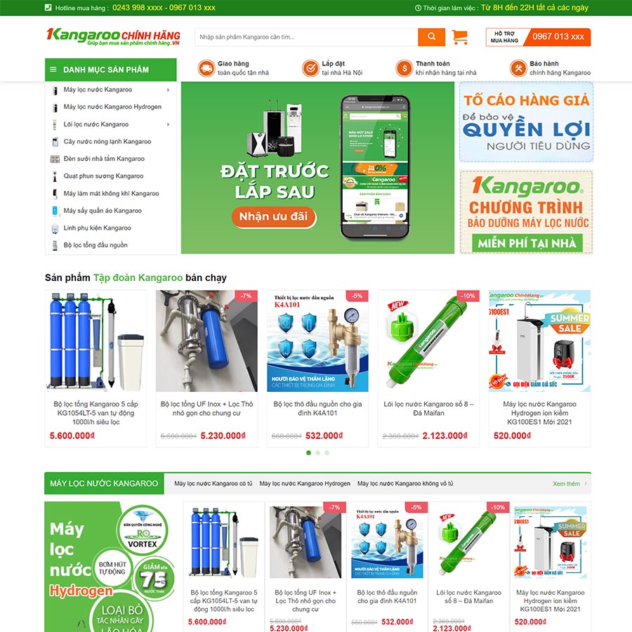 Mẫu website bán máy lọc nước 02