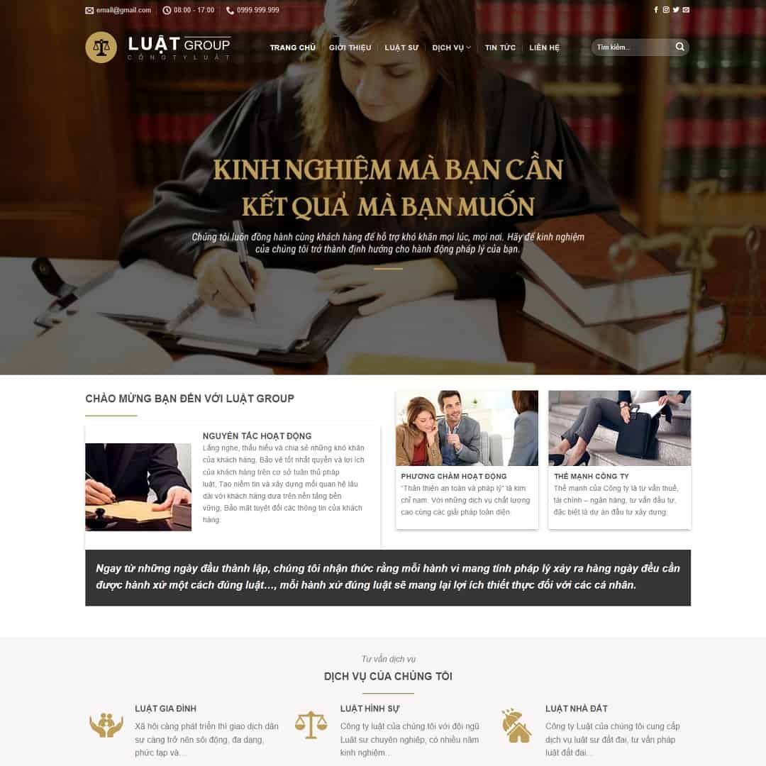 Mẫu website công ty Luật 02