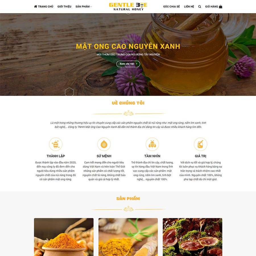 Mẫu website bán mật ong 03