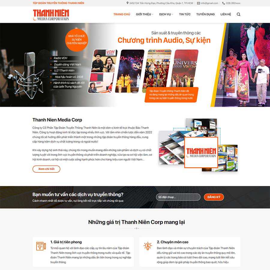 Mẫu website Media, truyền thông, báo chí