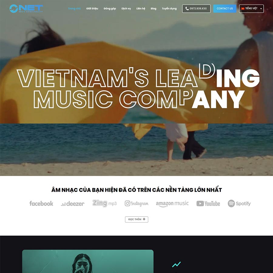 Mẫu website công ty media, âm nhạc 02