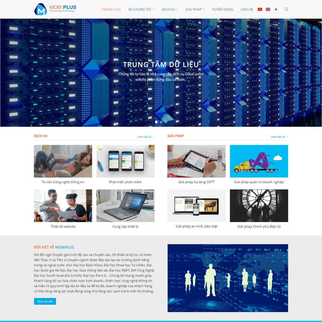 Mẫu website giới thiệu công ty dịch vụ mạng, CNTT