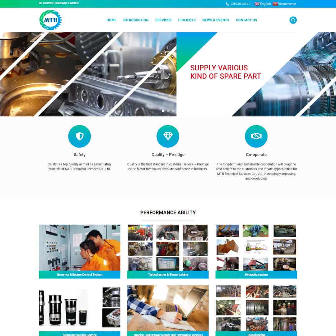 Mẫu website công ty sửa chữa tàu, thuyền