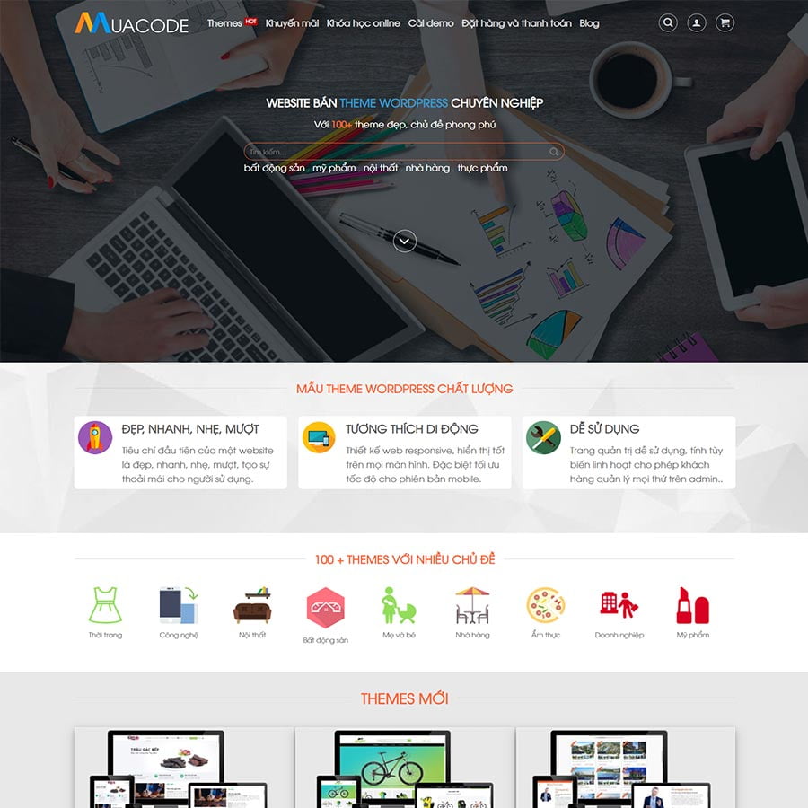 Mẫu website web mua bán theme