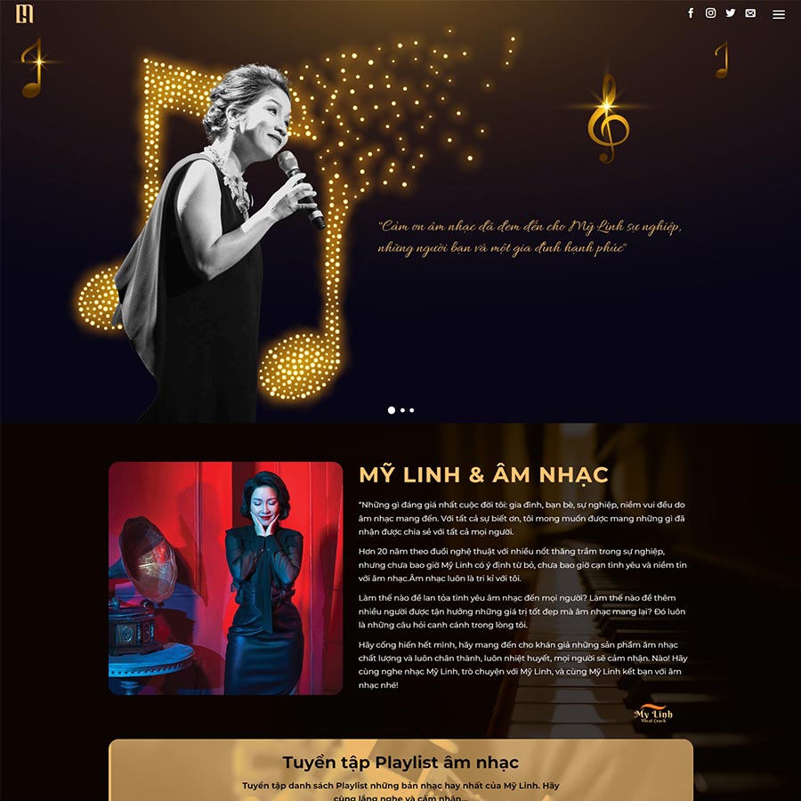 Mẫu website giới thiệu ca sĩ