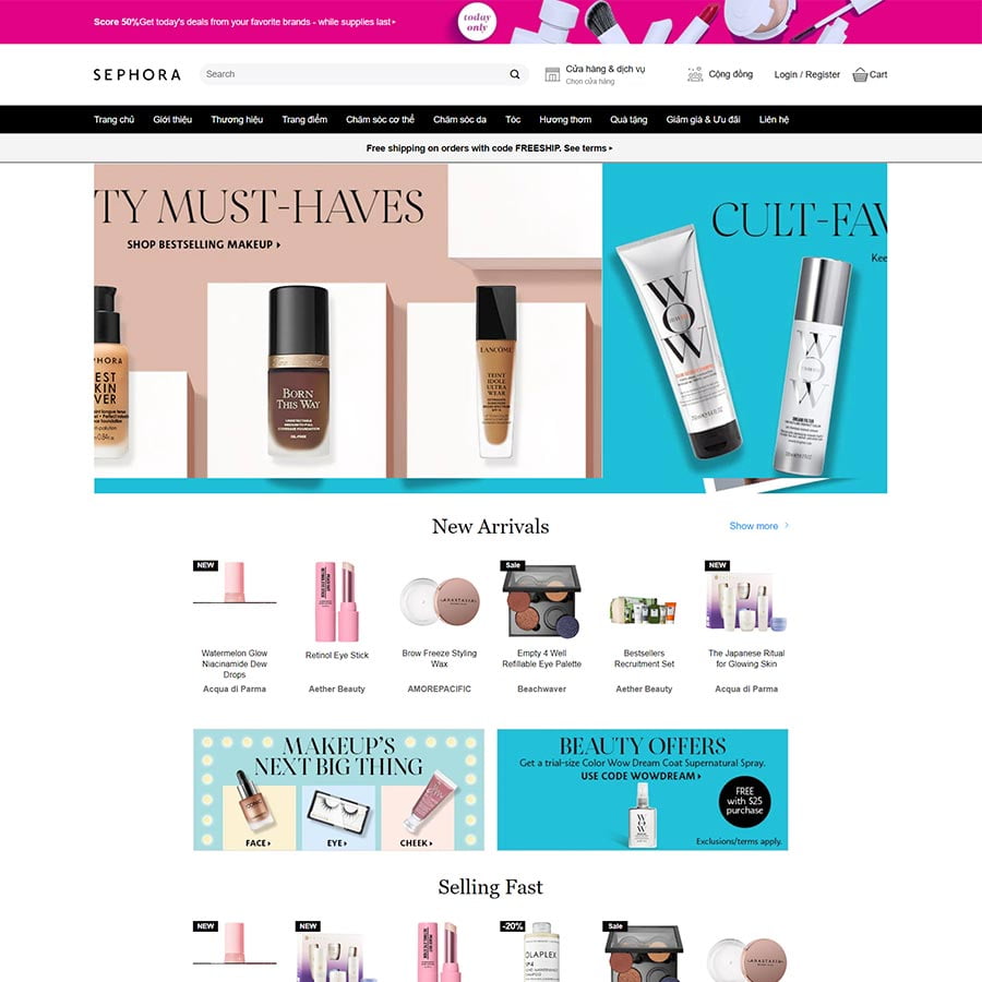 Mẫu website mỹ phẩm 12