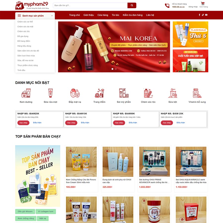 Mẫu website mỹ phẩm 23