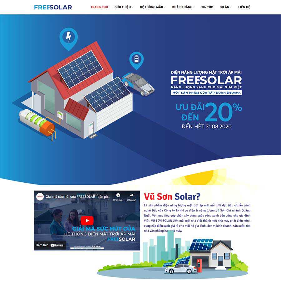 Mẫu website điện mặt trời