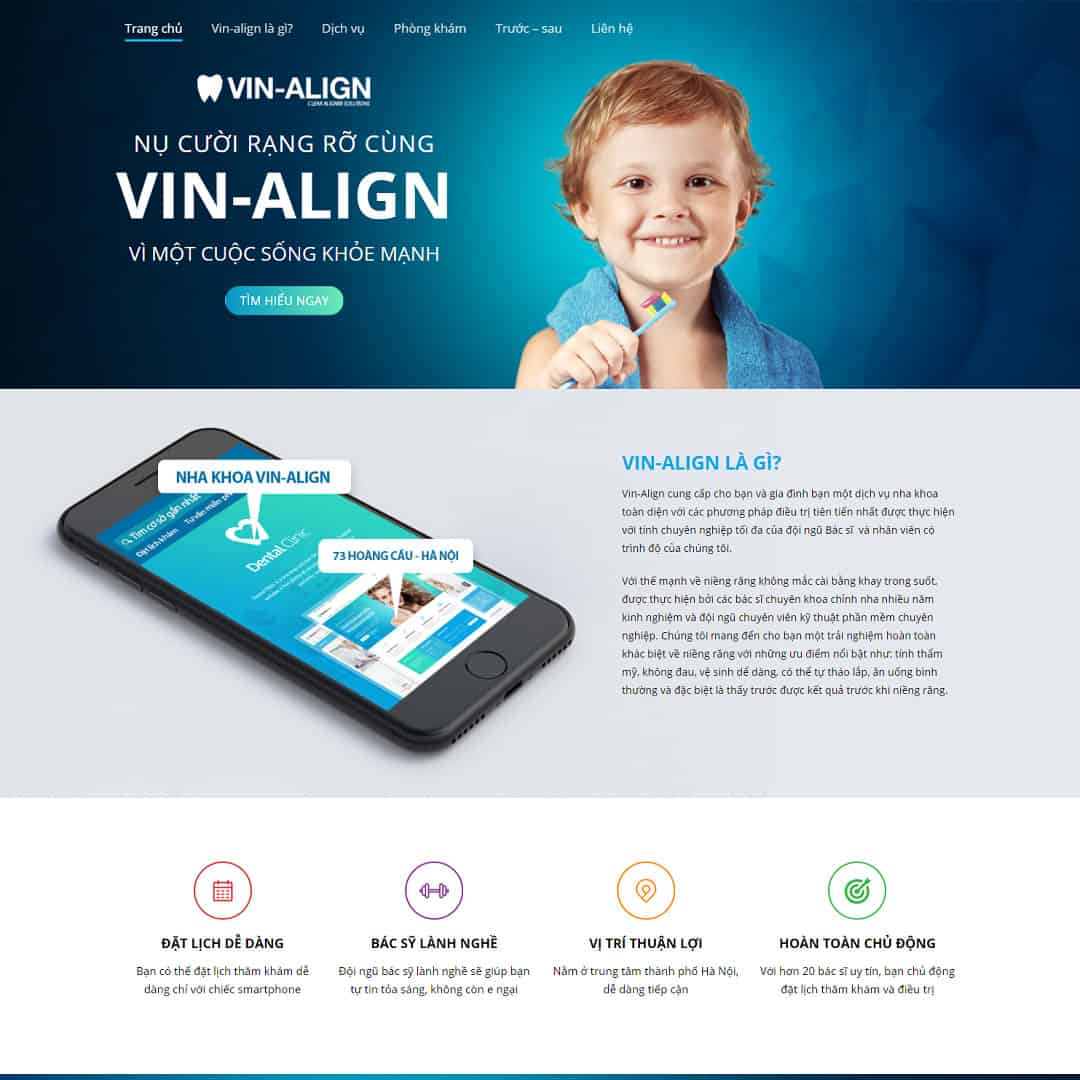 Mẫu website lading page nha khoa 01