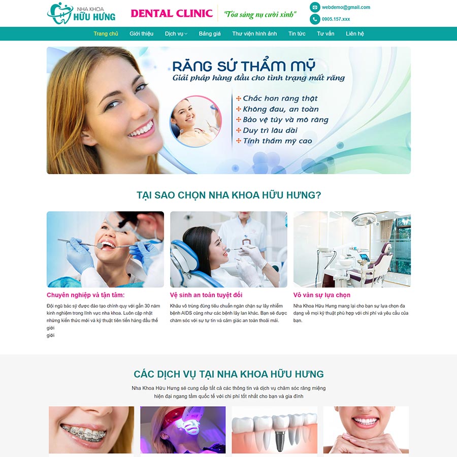 Mẫu website dịch vụ Nha Khoa 04