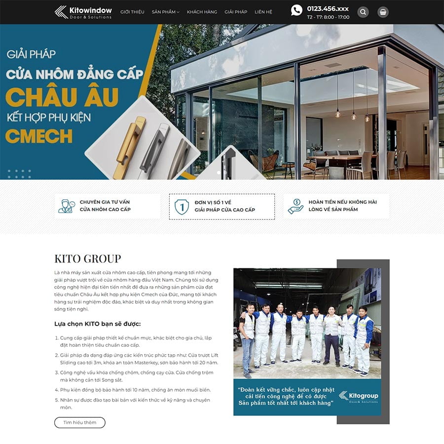Mẫu website công ty nhôm kính 04