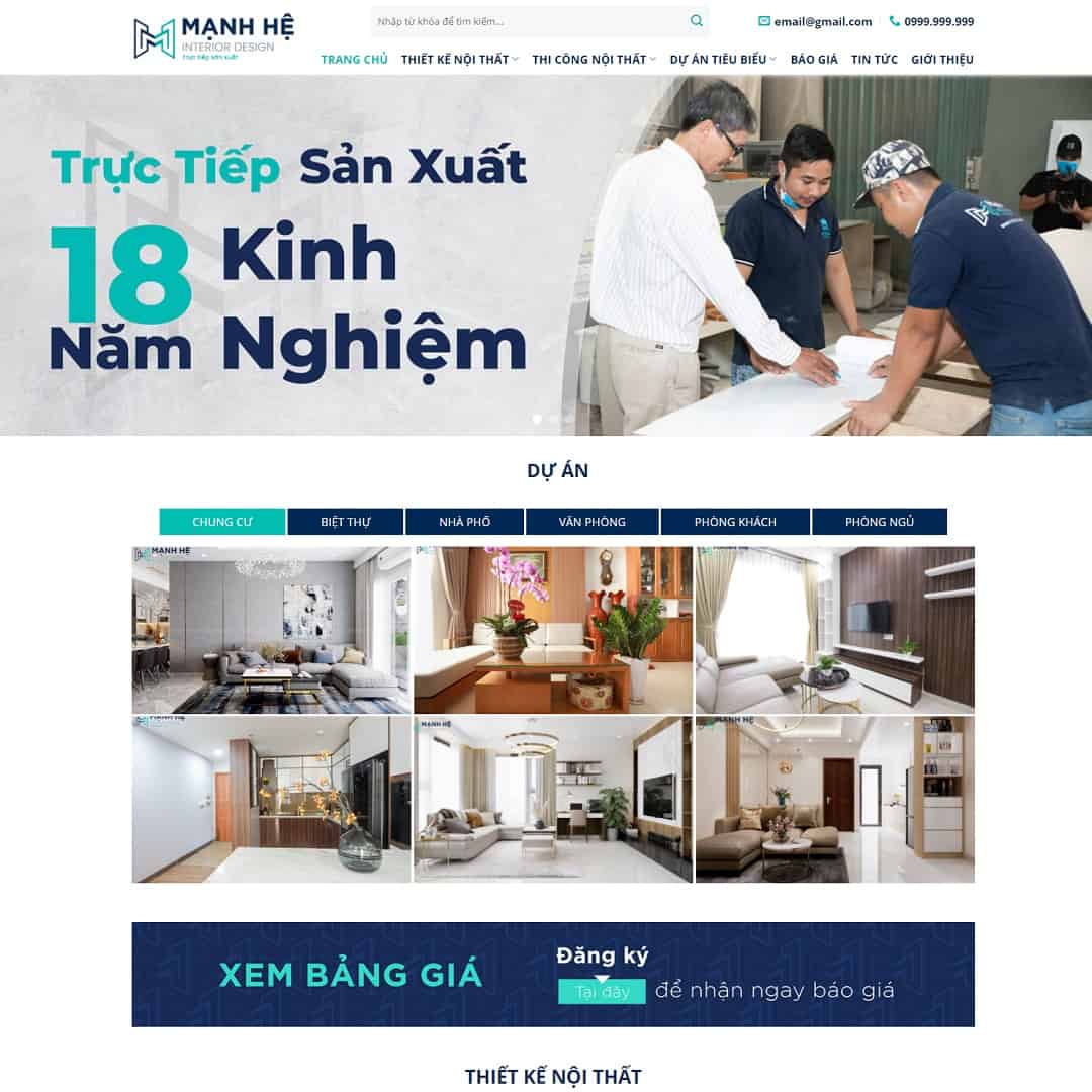 Mẫu website công ty nội thất 14