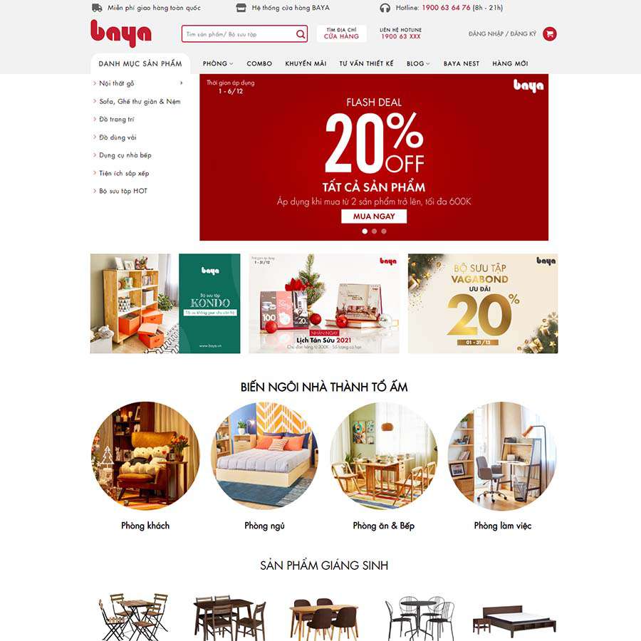 Mẫu website nội thất 24