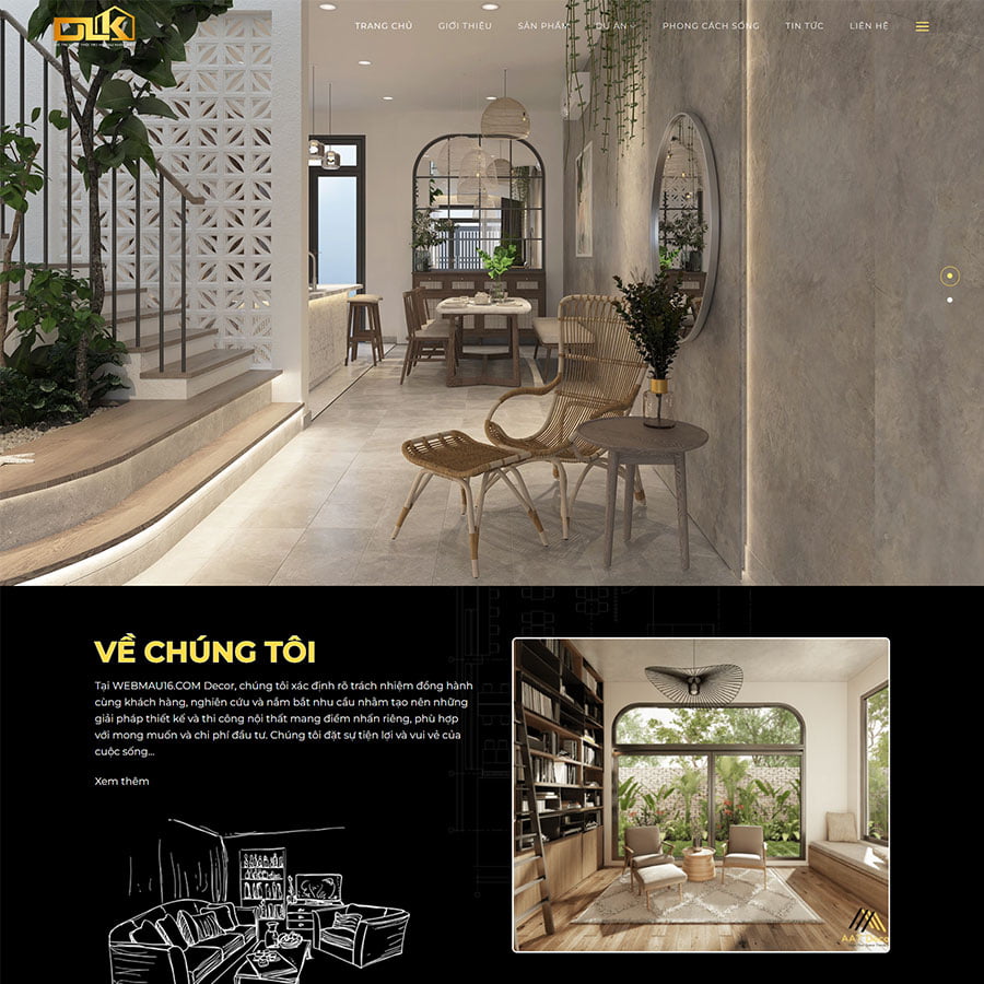 Mẫu website nội thất 32