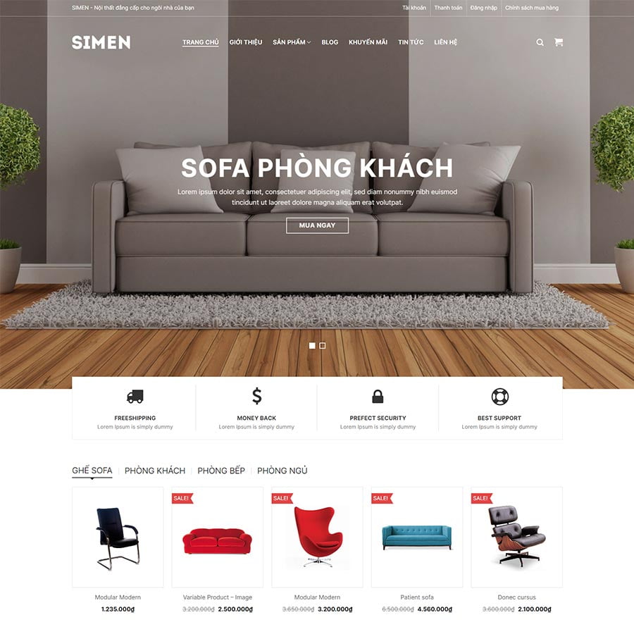 Mẫu website nội thất 35