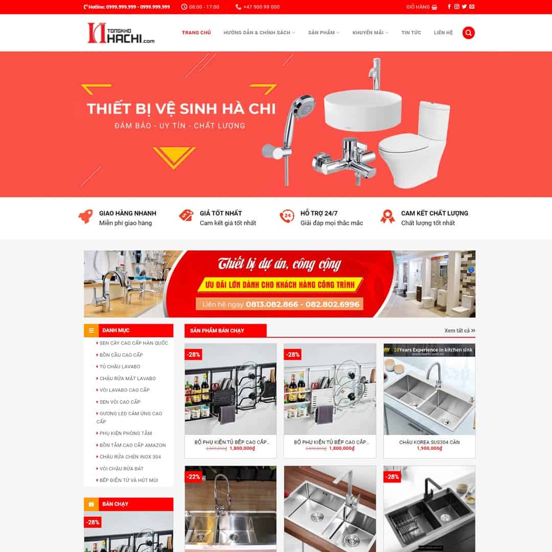 Mẫu website bán thiết bị nội thất 09