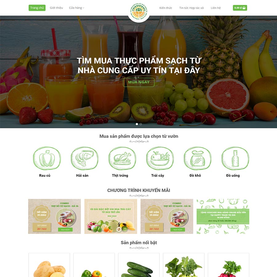 Mẫu website nông sản 03
