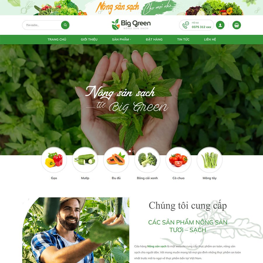 Mẫu website nông sản 05