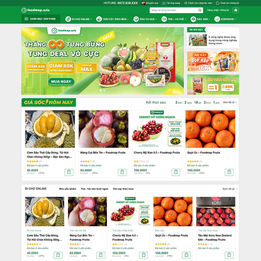 Mẫu website nông sản 06