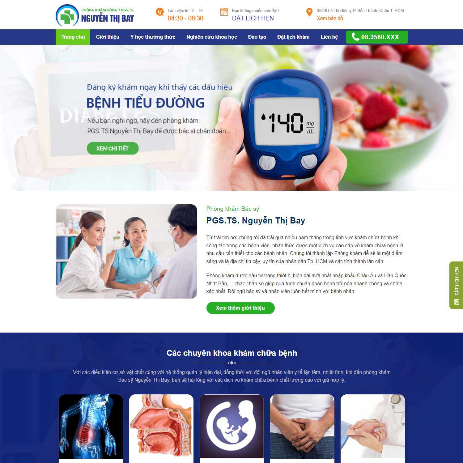 Mẫu website phòng khám đa khoa
