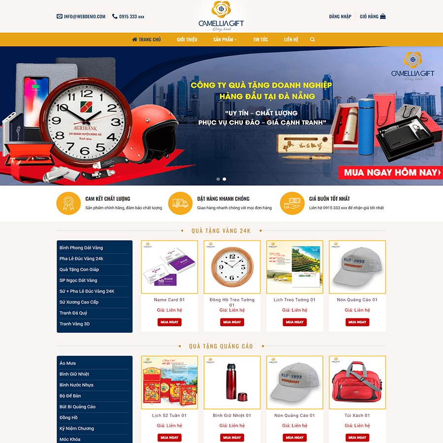 Mẫu website quà tặng doanh nghiệp