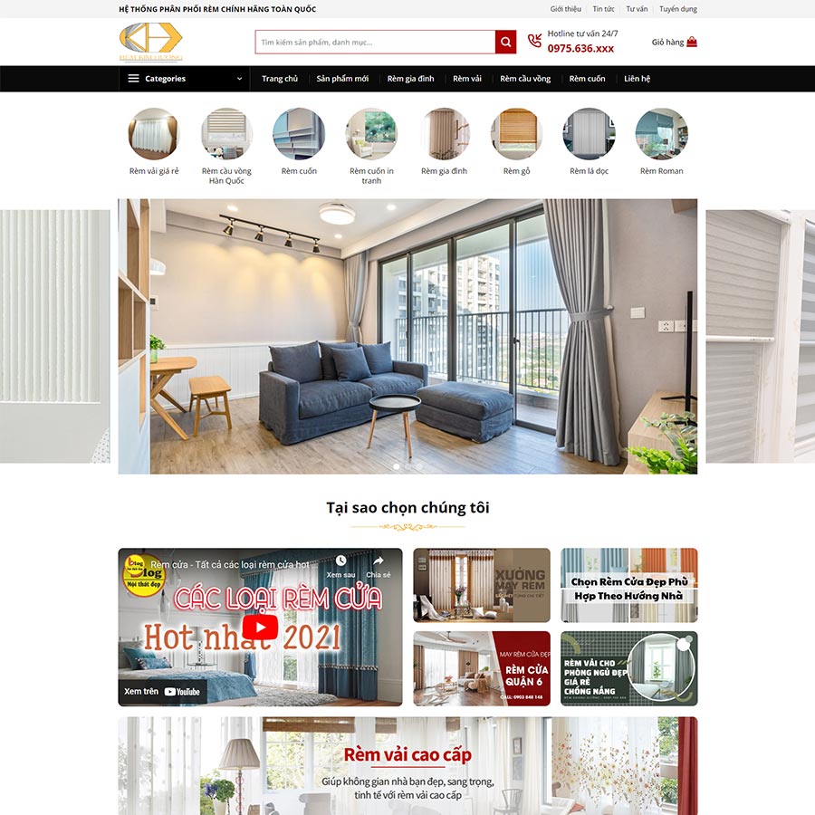 Mẫu website bán rèm cửa 03