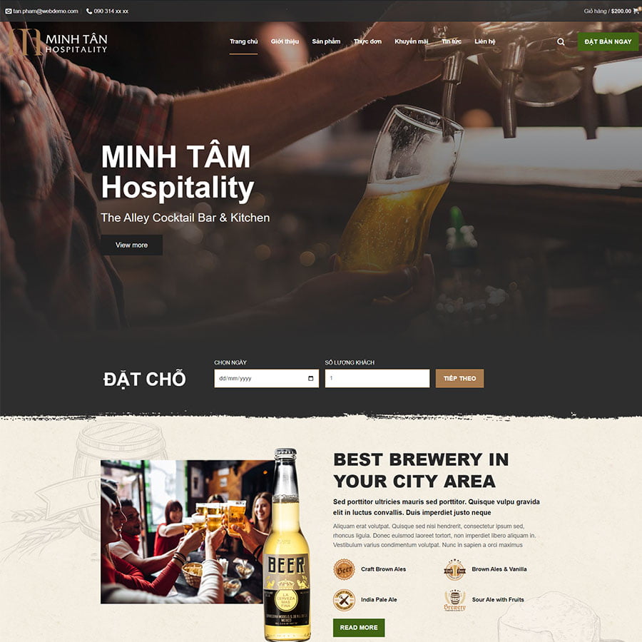 Mẫu website bán bia rượu