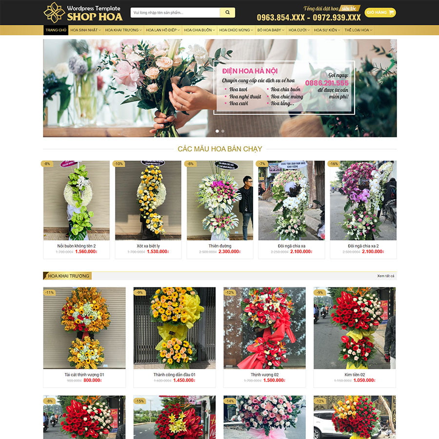 Mẫu website cửa hàng bán hoa 04
