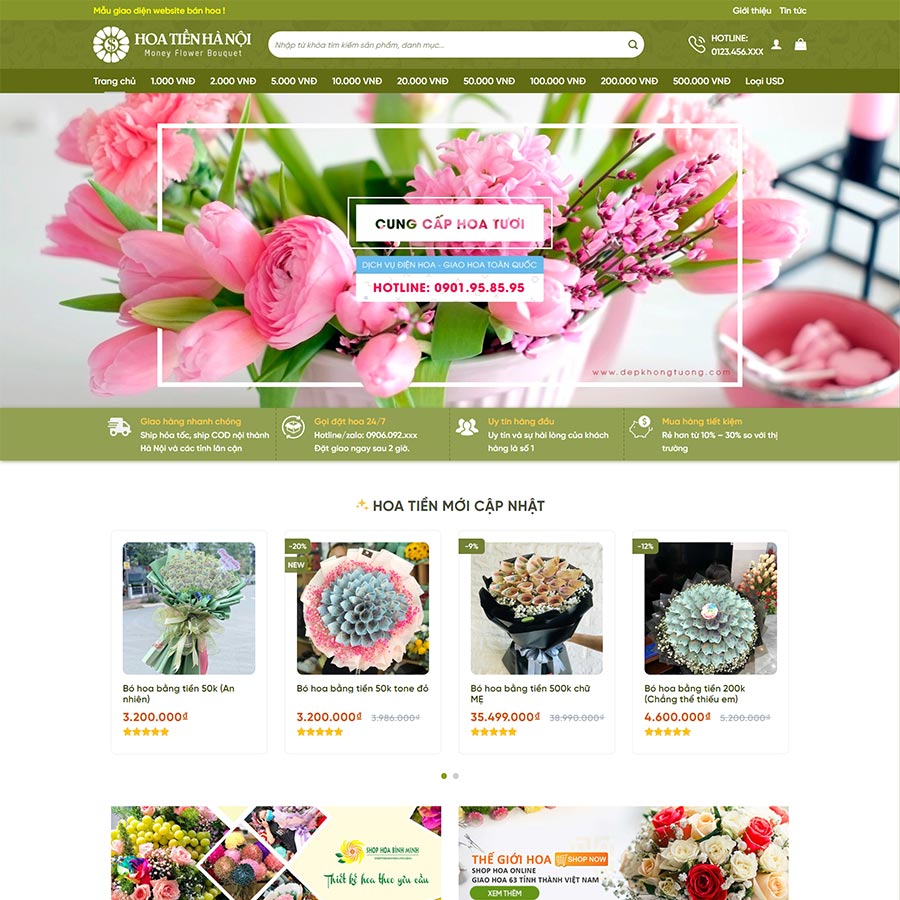 Mẫu website cửa hàng bán hoa 06