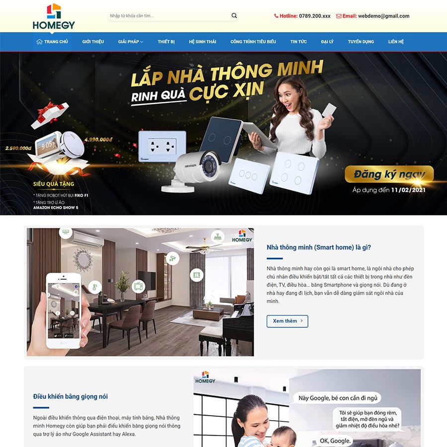 Mẫu website nhà thông minh, smarthome 03