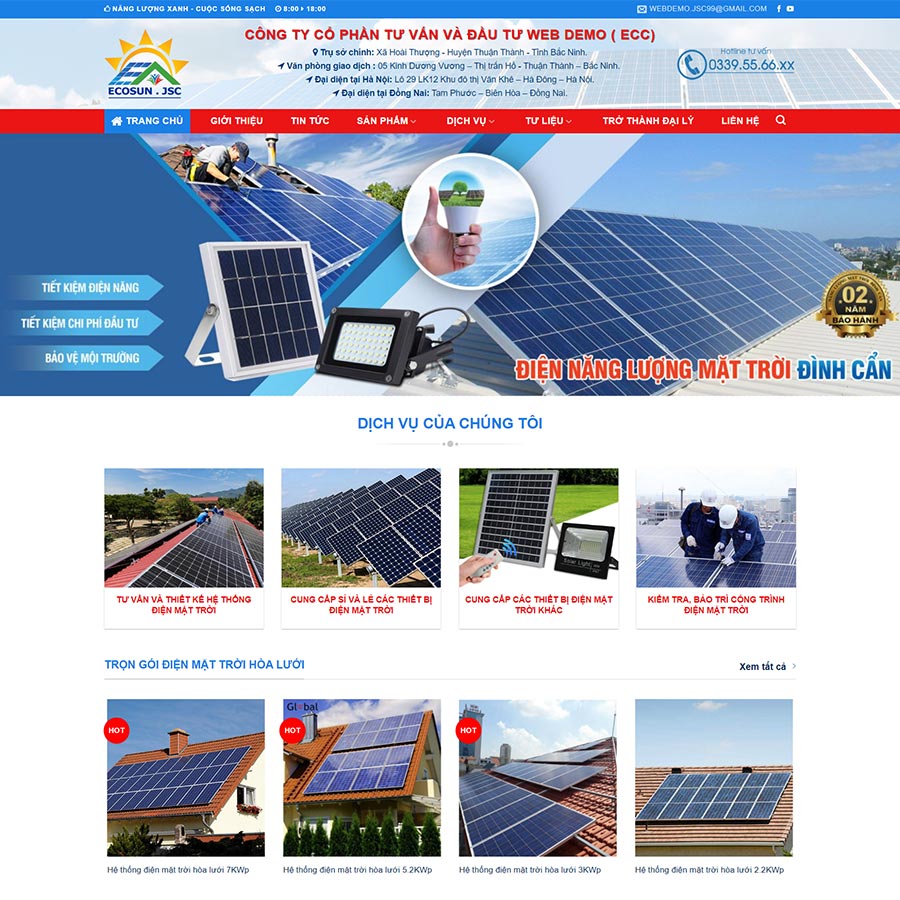 Mẫu website điện năng lượng mặt trời 02