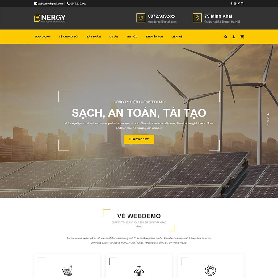Mẫu website điện năng lượng mặt trời 03