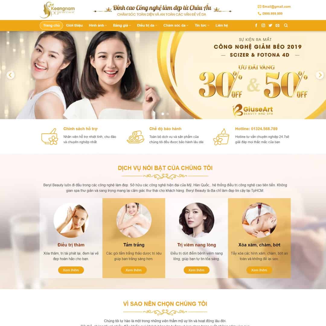 Mẫu website Spa làm đẹp 01