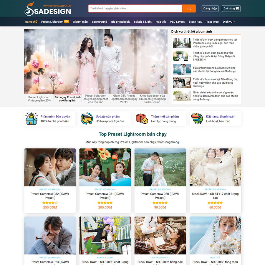 Mẫu website bán tài nguyên đồ họa