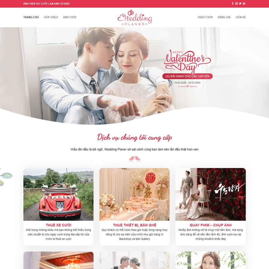 Mẫu website dịch vụ studio, chụp ảnh cưới 03
