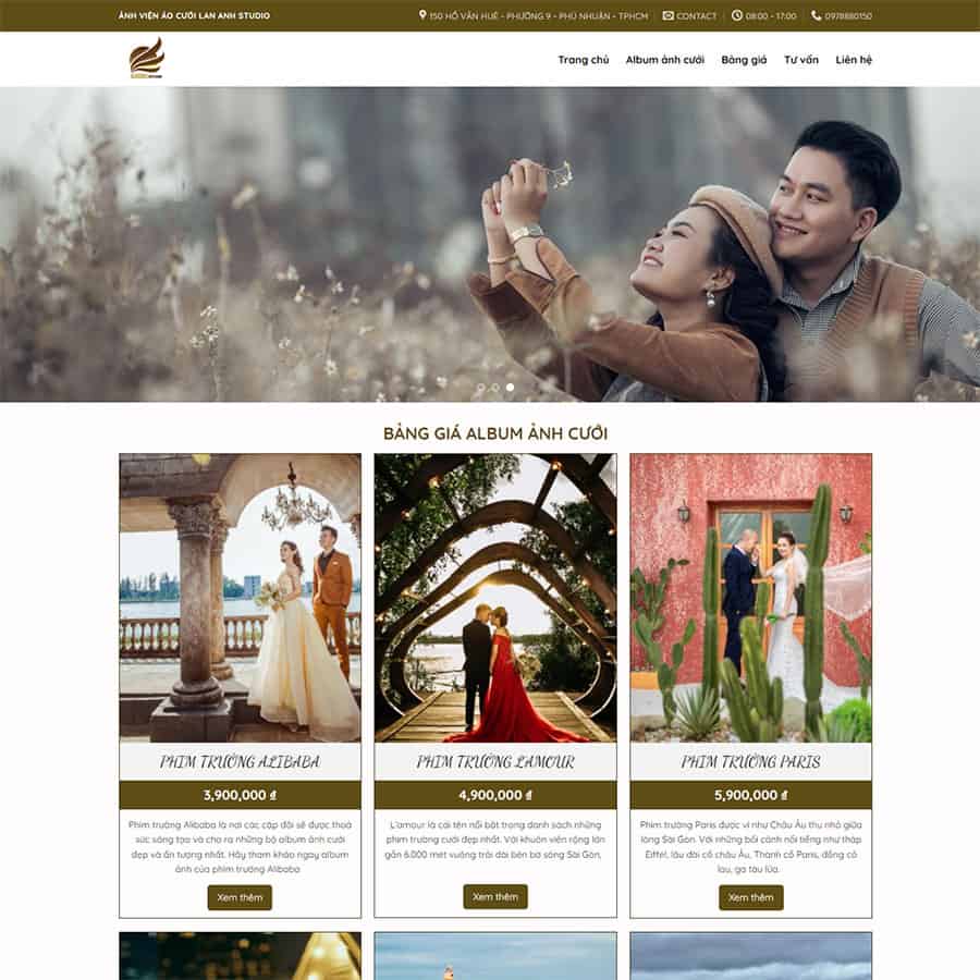 Mẫu website dịch vụ studio, chụp ảnh cưới 04