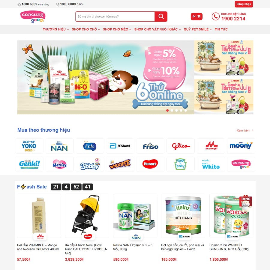 Mẫu website bán tạp hóa