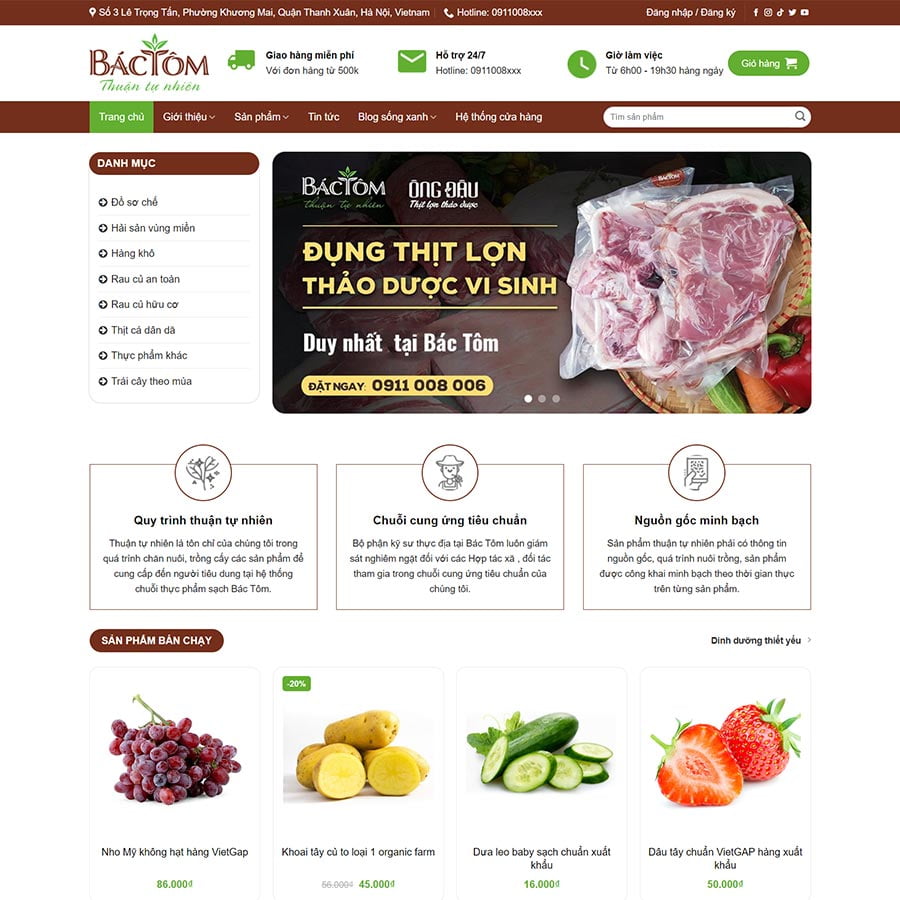 Mẫu website bán tạp hóa 02