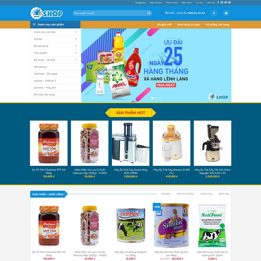 Mẫu website bán tạp hóa 03