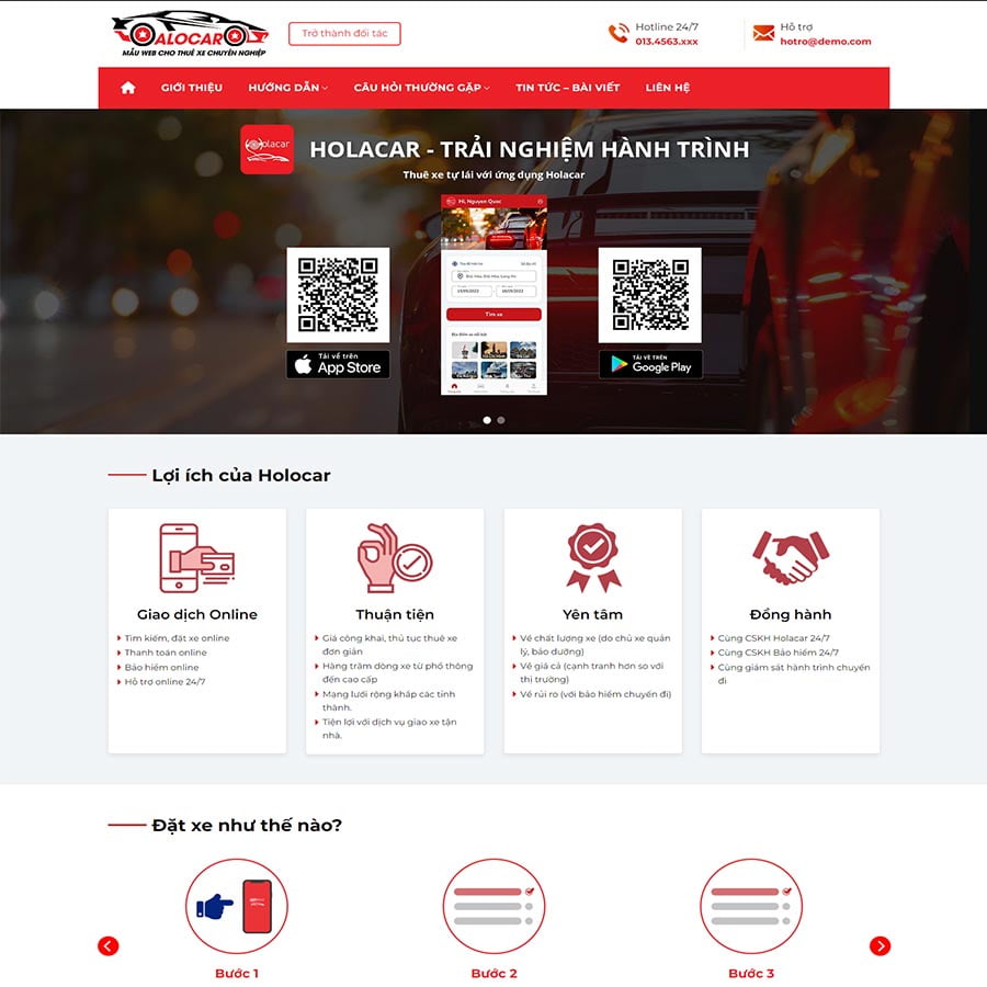 Mẫu website dịch vụ thuê xe taxi 03