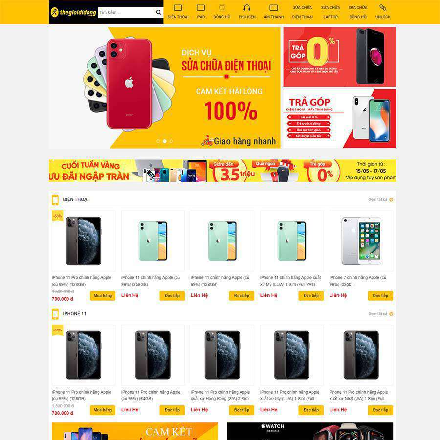 Mẫu website thế giới di động